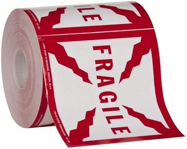 Made in USA - Fragile Shipping Label - 4" High x 4" Wide - Top Tool & Supply