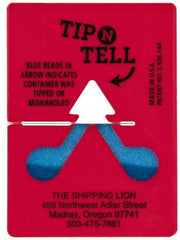 Made in USA - Tip-N-Tell Concealed Damage Indicators Shipping Label - Red and Black on White - Top Tool & Supply