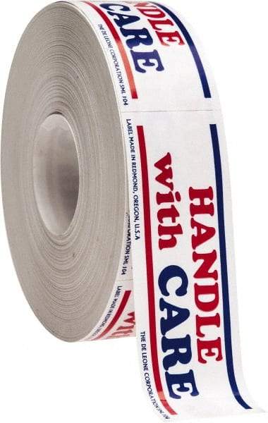 Made in USA - Handle With Care Shipping Label - 3" High x 1" Wide - Top Tool & Supply