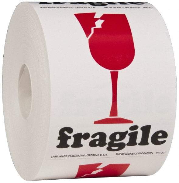 Made in USA - Fragile Shipping Label - 3" High x 4" Wide - Top Tool & Supply