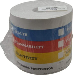 Made in USA - Health, Flammability, Reactivity, Personal Protection Shipping Label - 4" High x 4" Wide - Top Tool & Supply