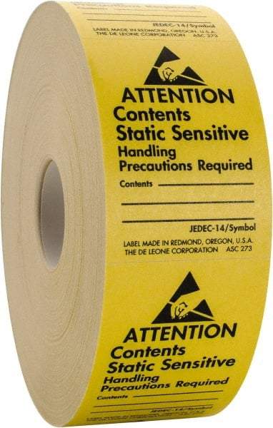 Made in USA - Attention Contents Static Sensitive Shipping Label - 1-3/4" High x 2-1/2" Wide - Top Tool & Supply