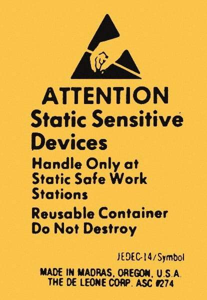 Made in USA - Attention Static Sensitive Devices Shipping Label - 1-3/4" High x 2-1/2" Wide - Top Tool & Supply