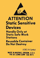 Made in USA - Attention Static Sensitive Devices Shipping Label - 1-3/4" High x 2-1/2" Wide - Top Tool & Supply