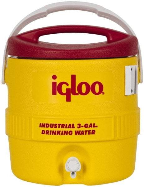 Igloo - 3 Gal Beverage Cooler - Plastic, Yellow/Red - Top Tool & Supply