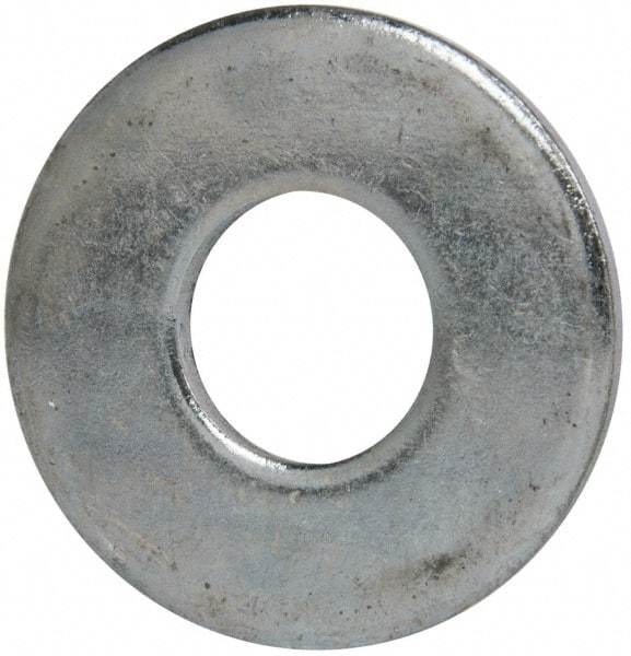 Value Collection - 1" Screw, Grade 2 Steel USS Flat Washer - 1.055" ID x 2.53" OD, 0.192" Thick, Zinc-Plated Finish - Top Tool & Supply