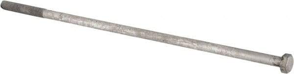 Value Collection - 1-8 Thread, 32" Length Under Head, Steel Hex Head Bolt - Hot Dipped Galvanized Coated, UNC Thread, ASTM A307, Grade 2 - Top Tool & Supply