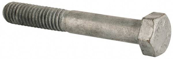 Value Collection - 5/16-18 Thread, 2-1/4" Length Under Head, Steel Hex Head Bolt - Hot Dipped Galvanized Coated, UNC Thread, ASTM A307, Grade 2 - Top Tool & Supply