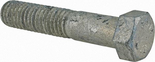 Value Collection - 7/16-14 Thread, 2-1/4" Length Under Head, Steel Hex Head Bolt - Hot Dipped Galvanized Coated, UNC Thread, ASTM A307, Grade 2 - Top Tool & Supply