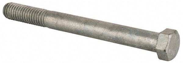 Value Collection - 7/16-14 Thread, 4-1/2" Length Under Head, Steel Hex Head Bolt - Hot Dipped Galvanized Coated, UNC Thread, ASTM A307, Grade 2 - Top Tool & Supply