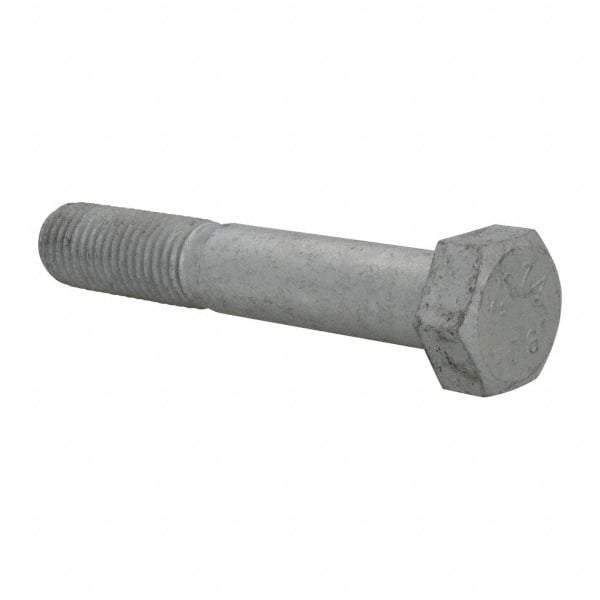 Value Collection - 3/4-10 Thread, 4-1/2" Length Under Head, Steel Hex Head Bolt - Hot Dipped Galvanized Coated, UNC Thread, ASTM A307, Grade 2 - Top Tool & Supply