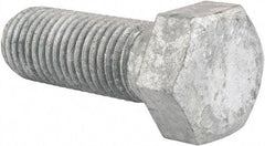 Value Collection - 7/8-9 Thread, 2-1/2" Length Under Head, Steel Hex Head Bolt - Hot Dipped Galvanized Coated, UNC Thread, ASTM A307, Grade 2 - Top Tool & Supply