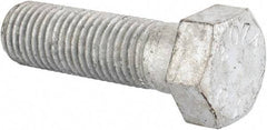 Value Collection - 7/8-9 Thread, 3" Length Under Head, Steel Hex Head Bolt - Hot Dipped Galvanized Coated, UNC Thread, ASTM A307, Grade 2 - Top Tool & Supply