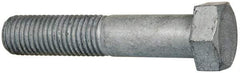 Value Collection - 7/8-9 Thread, 4-1/2" Length Under Head, Steel Hex Head Bolt - Hot Dipped Galvanized Coated, UNC Thread, ASTM A307, Grade 2 - Top Tool & Supply