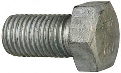 Value Collection - 1-8 Thread, 2" Length Under Head, Steel Hex Head Bolt - Hot Dipped Galvanized Coated, UNC Thread, ASTM A307, Grade 2 - Top Tool & Supply