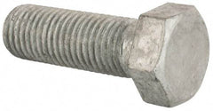 Value Collection - 1-8 Thread, 3" Length Under Head, Steel Hex Head Bolt - Hot Dipped Galvanized Coated, UNC Thread, ASTM A307, Grade 2 - Top Tool & Supply