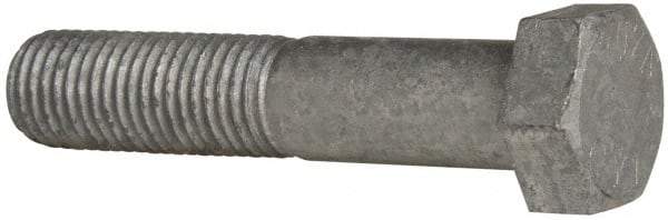 Value Collection - 1-8 Thread, 5" Length Under Head, Steel Hex Head Bolt - Hot Dipped Galvanized Coated, UNC Thread, ASTM A307, Grade 2 - Top Tool & Supply