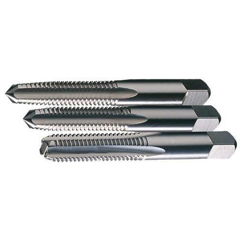 ‎#4-40 UNC 3 Flute HSS Standard Taper, Plug, and Bottoming Hand Tap Set- Bright - Exact Industrial Supply