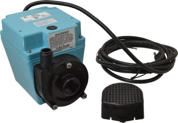 Little Giant Pumps - 670 GPH, 1/15 HP, 8.8 psi, Aluminum Miniature Submersible Pump - 3/4 Inch Inlet, 1/2 Inch MNPT Outlet, 10 Ft. Long Power Cord, 2.5 Amp - Top Tool & Supply