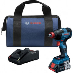 Bosch - 18 Volt, 1/4" Drive, 1,800 In/Lb Torque, Cordless Impact Driver - Pistol Grip Handle, 1100, 2300, 3400 RPM, 2 Lithium-Ion Batteries Included - Top Tool & Supply