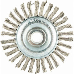 Norton - 4" OD, 5/8-11 Arbor Hole, Standard Twist Knot Stainless Steel Wheel Brush - Top Tool & Supply