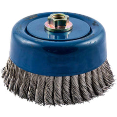 Norton - 6" Diam 5/8-11 Threaded Arbor Stainless Steel Fill Cup Brush - Top Tool & Supply