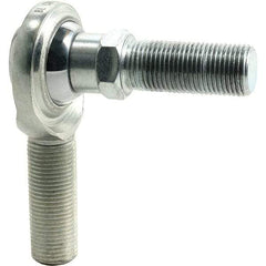 Tritan - 1/4" ID, 2,225 Lb Max Static Cap, Male Spherical Rod End - 1/4-28 RH, 3/8" Shank Diam, 1" Shank Length, Zinc Plated Carbon Steel with PTFE Lined Chrome Steel Raceway - Top Tool & Supply