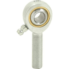 Tritan - 1" ID, 5-1/2" Max OD, 40,000 Lb Max Static Cap, Male Spherical Rod End - 1-1/4 - 12 RH, 1-3/8" Shank Diam, 2-1/8" Shank Length, Zinc Plated Carbon Steel with Sintered Oil Impregnated Bronze Raceway - Top Tool & Supply