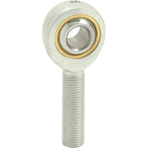 Tritan - 3/4" ID, 3-3/4" Max OD, 11,550 Lb Max Static Cap, Male Spherical Rod End - 3/4-16 LH, 7/8" Shank Diam, 1-3/4" Shank Length, Zinc Plated Carbon Steel with Sintered Oil Impregnated Bronze Raceway - Top Tool & Supply