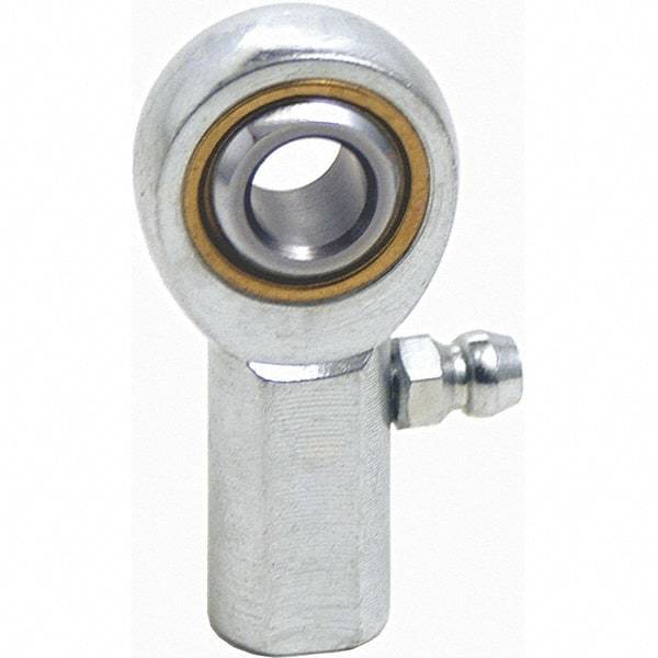 Tritan - 3/4" ID, 3-3/4" Max OD, 11,550 Lb Max Static Cap, Female Spherical Rod End - 3/4-16 UNF RH, 7/8" Shank Diam, 1-9/16" Shank Length, Zinc Plated Carbon Steel with Sintered Oil Impregnated Bronze Raceway - Top Tool & Supply