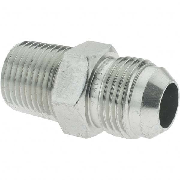 Parker - 5/8" Tube OD x 1/2-14 Male NPT 37° Steel Flared Tube Straight Thread Connector - Top Tool & Supply