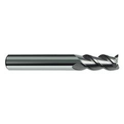 1/2" Dia. - 3" OAL - 45° Helix Bright Carbide End Mill - 3 FL - Top Tool & Supply