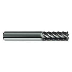 3/8" Dia. - 2-1/2" OAL - 45° Helix Bright Carbide End Mill - 6 FL - Top Tool & Supply