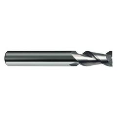 8mm Dia. - 63mm OAL - 45° Helix Bright Carbide End Mill - 2 FL - Top Tool & Supply