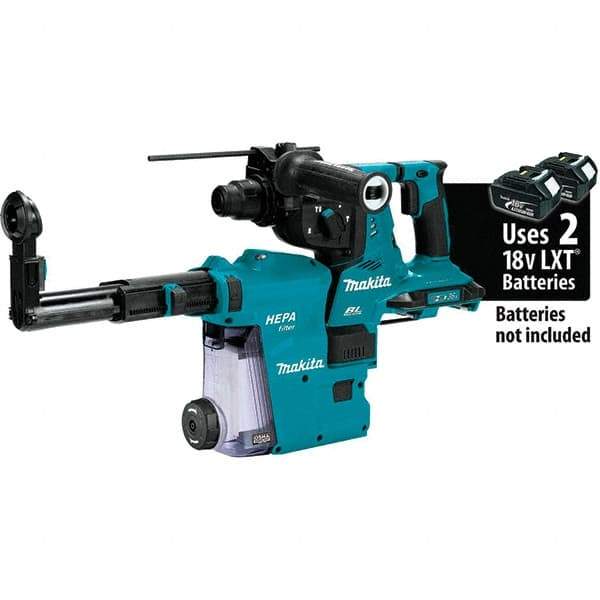 Makita - 36 Volt 1-1/8" SDS Plus Chuck Cordless Rotary Hammer - 5000 BPM, 0 to 980 RPM, Reversible - Top Tool & Supply