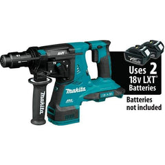 Makita - 36 Volt 1-1/8" SDS Plus Chuck Cordless Rotary Hammer - 5000 BPM, 0 to 980 RPM, Reversible - Top Tool & Supply