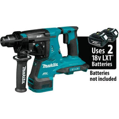 Makita - 36 Volt 1-1/8" SDS Plus Chuck Cordless Rotary Hammer - 5000 BPM, 0 to 980 RPM, Reversible - Top Tool & Supply