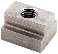 Jergens - 1/2-13 Tapped Through T Slot Nut - 5/8" Slot Width, 1 x 3/8" Base Width x Height, 1-1/4 x 3/4" Overall Length x Height - Top Tool & Supply