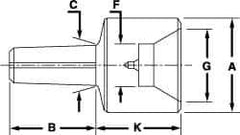 Riten - 4MT Taper, 5/8 to 1-3/8" Point Diam, Hardened Tool Steel Lathe Female Point - 1-7/32" OAL - Top Tool & Supply