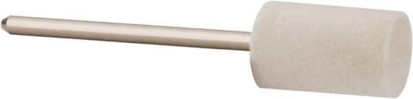 Value Collection - 3/8" Diam, 3/32" Shank Diam, Cylinder Shaped Mounted Bob - Hard Density, 5/8" Head Length, 2" Shank Length, Wool Felt - Top Tool & Supply