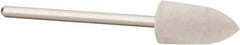 Value Collection - 5/16" Diam, 3/32" Shank Diam, Flame Shaped Mounted Bob - Hard Density, 5/8" Head Length, 2" Shank Length, Wool Felt - Top Tool & Supply