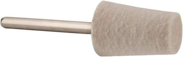 Value Collection - 1/2" Diam, 1/8" Shank Diam, Cone Shaped Mounted Bob - Medium Density, 3/4" Head Length, 2" Shank Length, Wool Felt - Top Tool & Supply