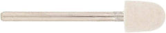 Value Collection - 3/8" Diam, 1/8" Shank Diam, Oval Shaped Mounted Bob - Hard Density, 1/2" Head Length, 2" Shank Length, Wool Felt - Top Tool & Supply