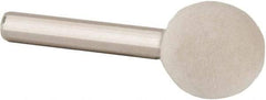 Value Collection - 3/4" Diam, 1/4" Shank Diam, Ball Shaped Mounted Bob - Hard Density, 3/4" Head Length, 2" Shank Length, Wool Felt - Top Tool & Supply