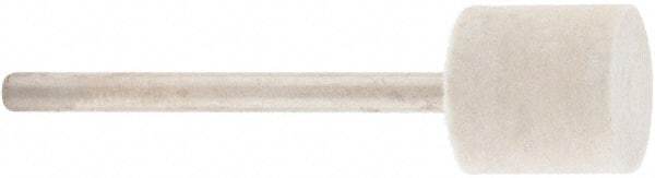 Value Collection - 1/2" Diam, 1/8" Shank Diam, Cylinder Shaped Mounted Bob - Rock Hard Density, 1/2" Head Length, 2" Shank Length, Wool Felt - Top Tool & Supply