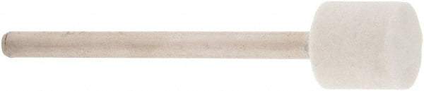 Value Collection - 3/8" Diam, 1/8" Shank Diam, Cylinder Shaped Mounted Bob - Hard Density, 3/8" Head Length, 2" Shank Length, Wool Felt - Top Tool & Supply