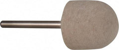 Value Collection - 3/4" Diam, 1/8" Shank Diam, Oval Shaped Mounted Bob - Rock Hard Density, 3/4" Head Length, 2" Shank Length, Wool Felt - Top Tool & Supply