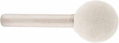 Value Collection - 3/4" Diam, 1/4" Shank Diam, Ball Shaped Mounted Bob - Rock Hard Density, 3/4" Head Length, 2" Shank Length, Wool Felt - Top Tool & Supply