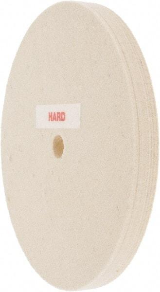 Value Collection - 6" Diam x 1/2" Thick Unmounted Buffing Wheel - 1 Ply, Polishing Wheel, 1/2" Arbor Hole, Hard Density - Top Tool & Supply