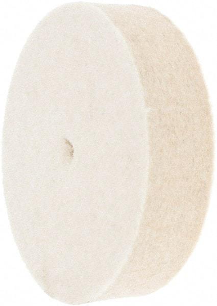 Made in USA - 2" Diam x 1/2" Thick Unmounted Buffing Wheel - 1 Ply, Polishing Wheel, 1/2" Arbor Hole, Hard Density - Top Tool & Supply